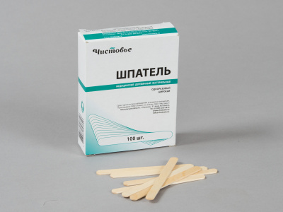Шпатель деревянный широкий, 100 шт/упк 